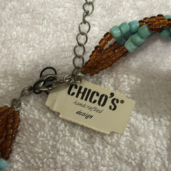 CHICOS BEADED NECKLACE & EARRINGS SET BNWT - Picture 2 of 6